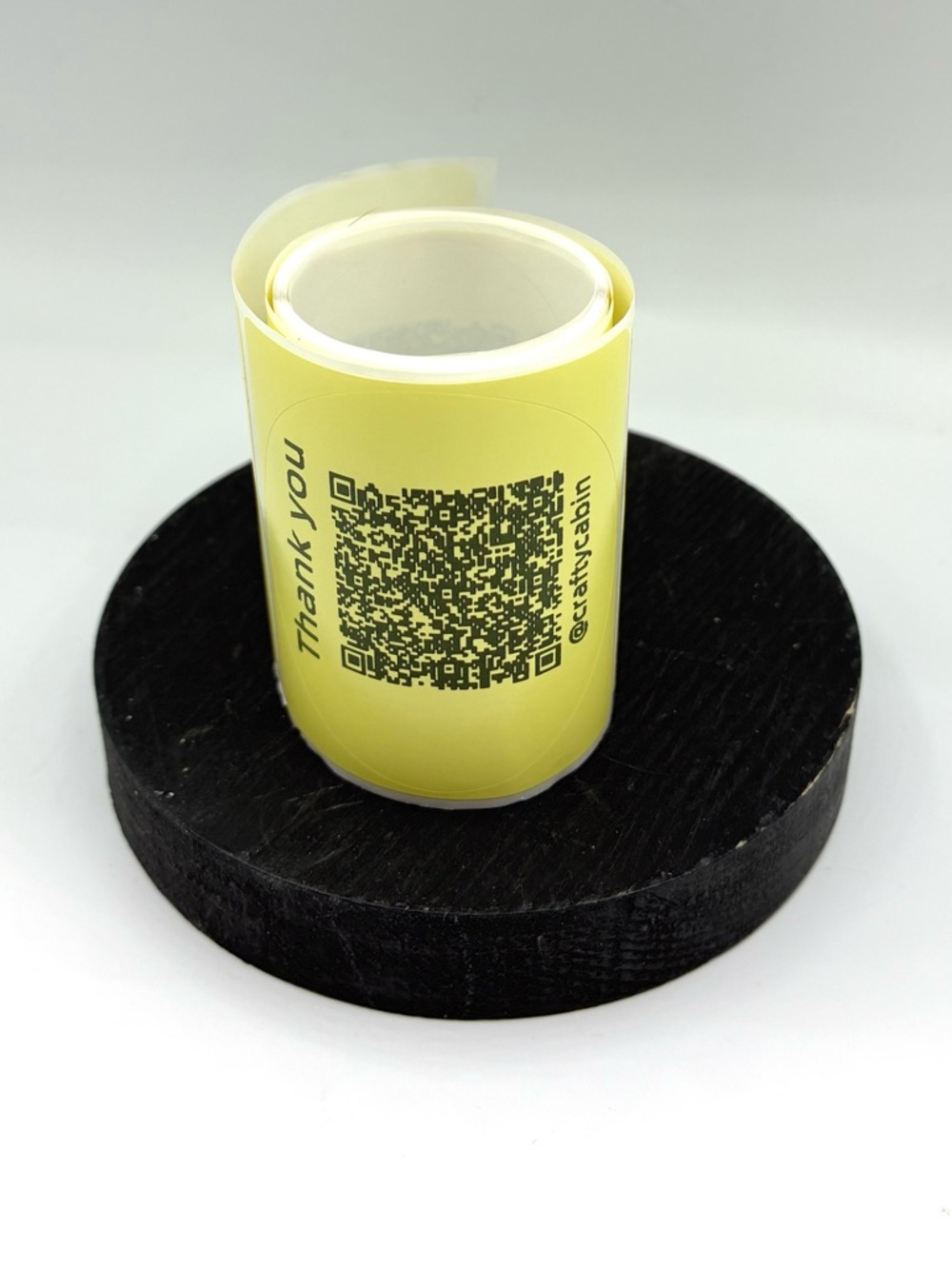 (100) Yellow Thank You QR Code Stickers - Picture 2 of 2